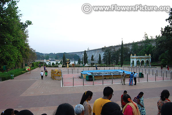 Brindavan garden-krs dam dancing water fountain